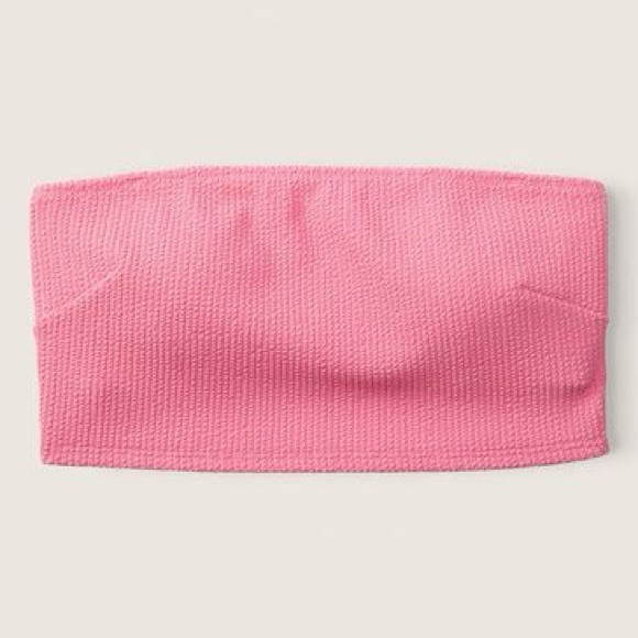PINK Victoria's Secret Other - Victoria's Secret PINK Crinkle Bikini Top - Barbie Bandeau Strapless Swim Top